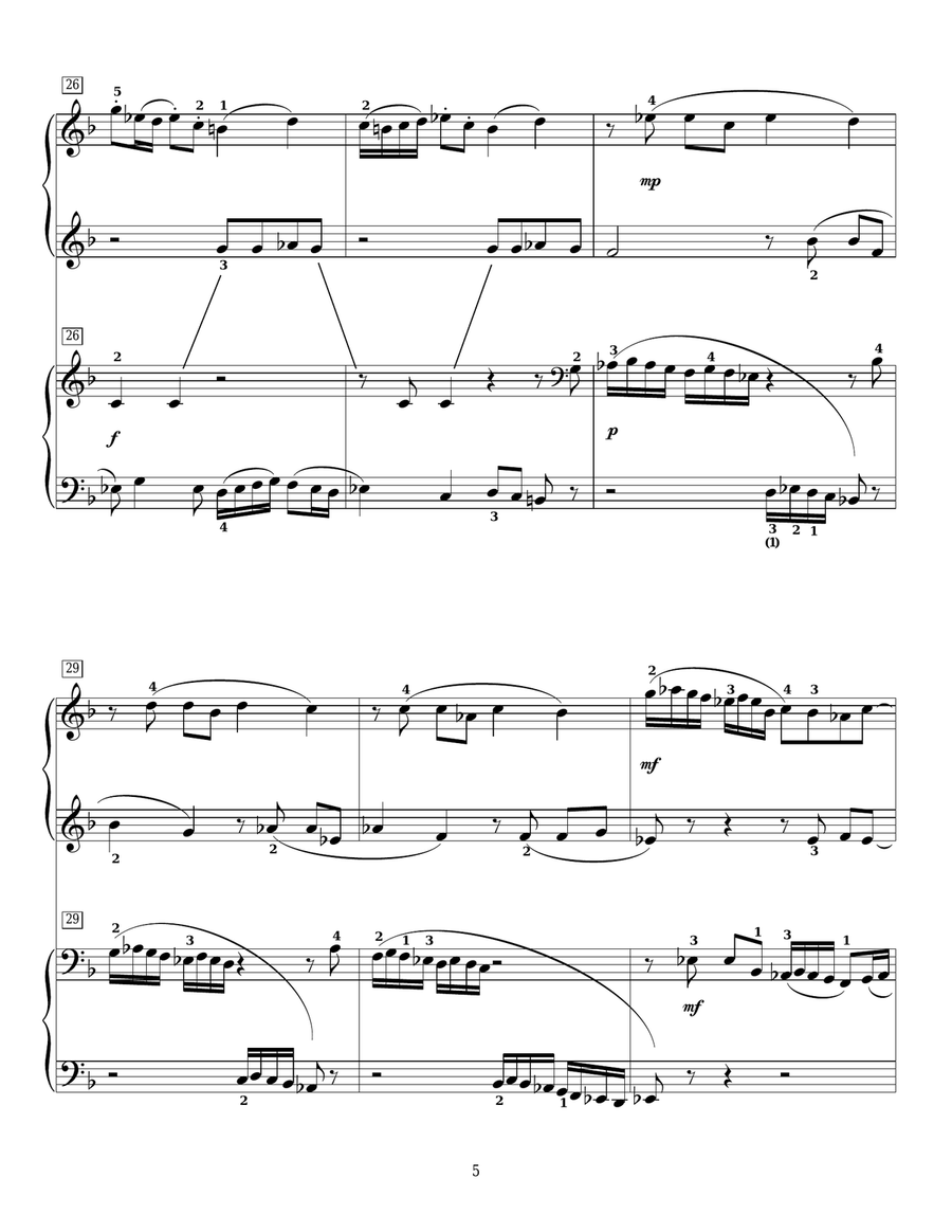 Lady Gaga Fugue Piano Duet scores gallery preview page 5