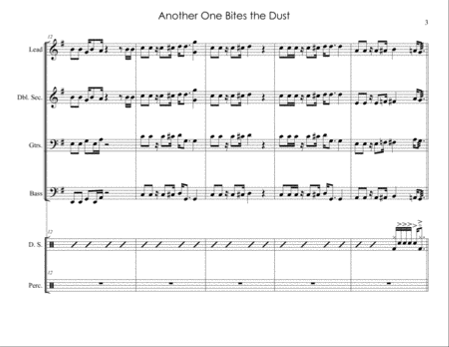 Another One Bites The Dust Steel Drum Band scores gallery preview page 3