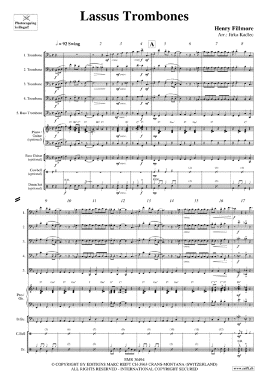 Lassus Trombones Lassus Trombones Trombone Quartet scores gallery preview page 3
