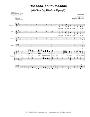 Hosanna, Loud Hosanna (with "Ride On, Ride On In Majesty!") (SATB - Organ accompaniment)
