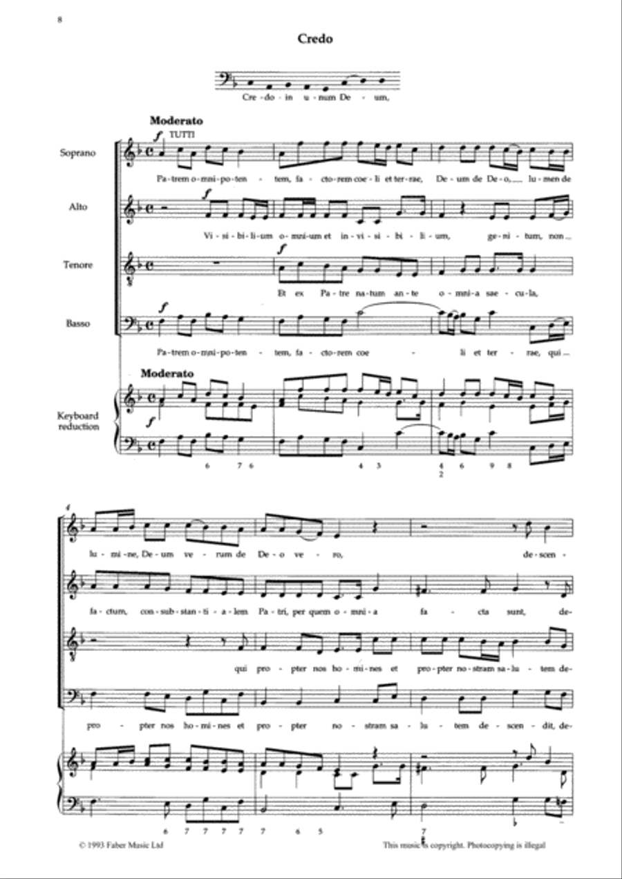 Missa Brevis in F 4-Part scores gallery preview page 3