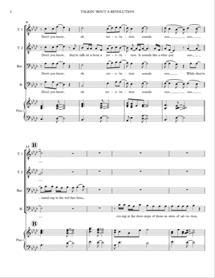 Talkin' Bout A Revolution TTBB scores gallery preview page 2