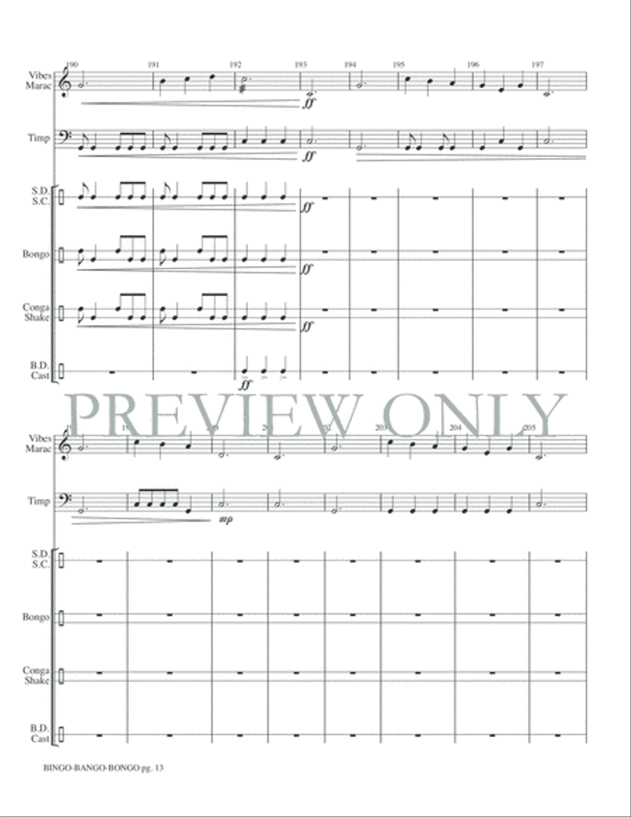 Bingo, Bango, Bongo Small Ensemble scores gallery preview page 15