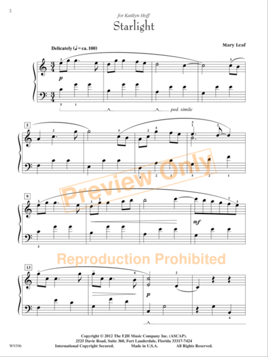 Starlight Starlight Piano Solo scores gallery preview page 3