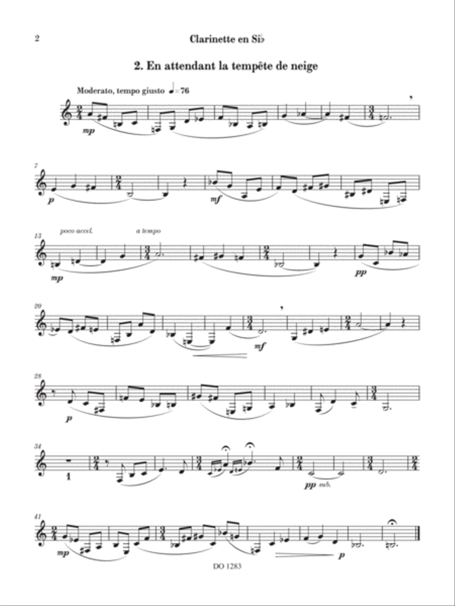 Scènes hivernales Clarinet Solo scores gallery preview page 2