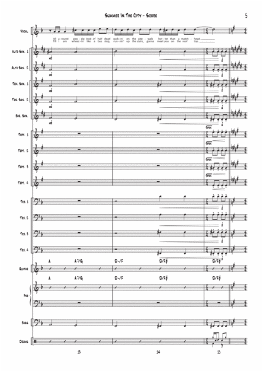 Summer In The City Jazz Ensemble scores gallery preview page 5
