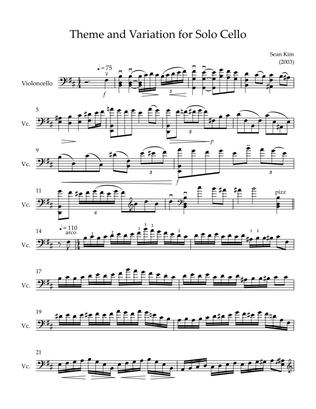 Theme and Variation for Solo Cello