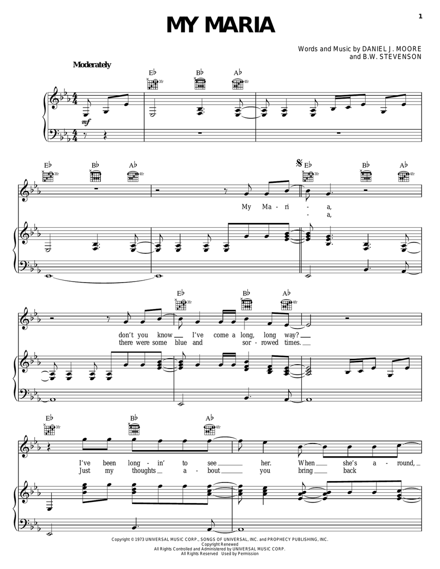 My Maria Acoustic Guitar scores gallery preview page 1