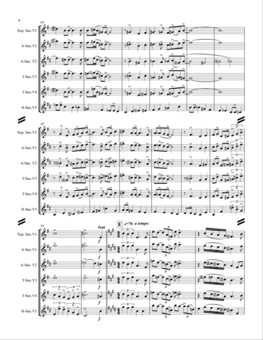 When Sunny Gets Blue When Sunny Gets Blue Saxophone Quintet scores gallery preview page 5