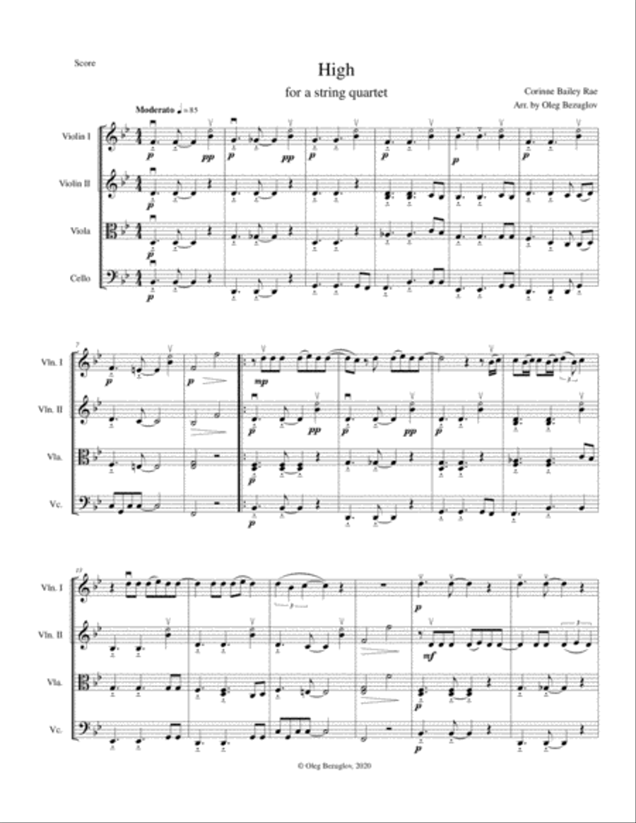 High String Quartet scores gallery preview page 1
