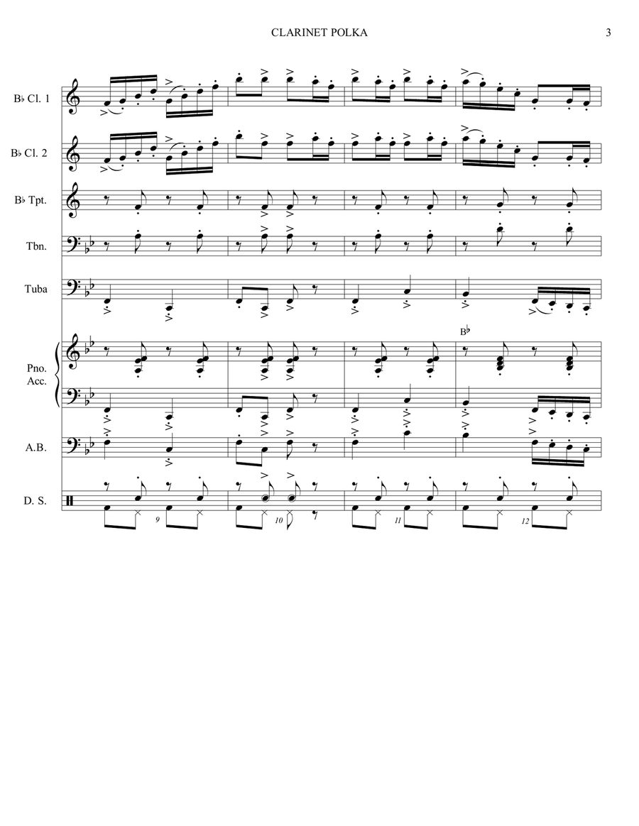 CLARINET POLKA - GERMAN BAND - OKTOBERFEST CLARINET POLKA - GERMAN BAND - OKTOBERFEST Small Ensemble scores gallery preview page 3