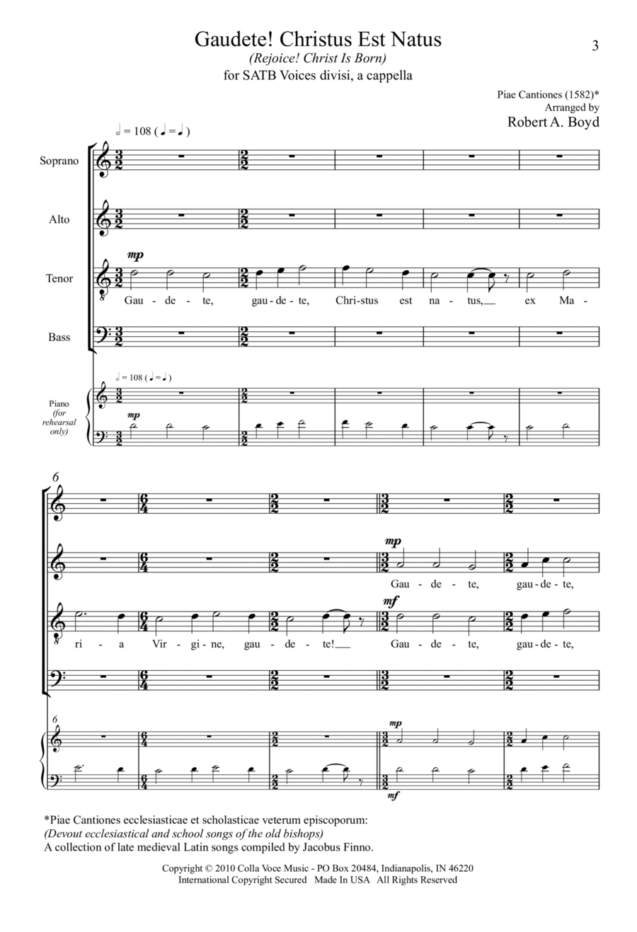 Gaudete! Christus Est Natus 4-Part scores gallery preview page 1