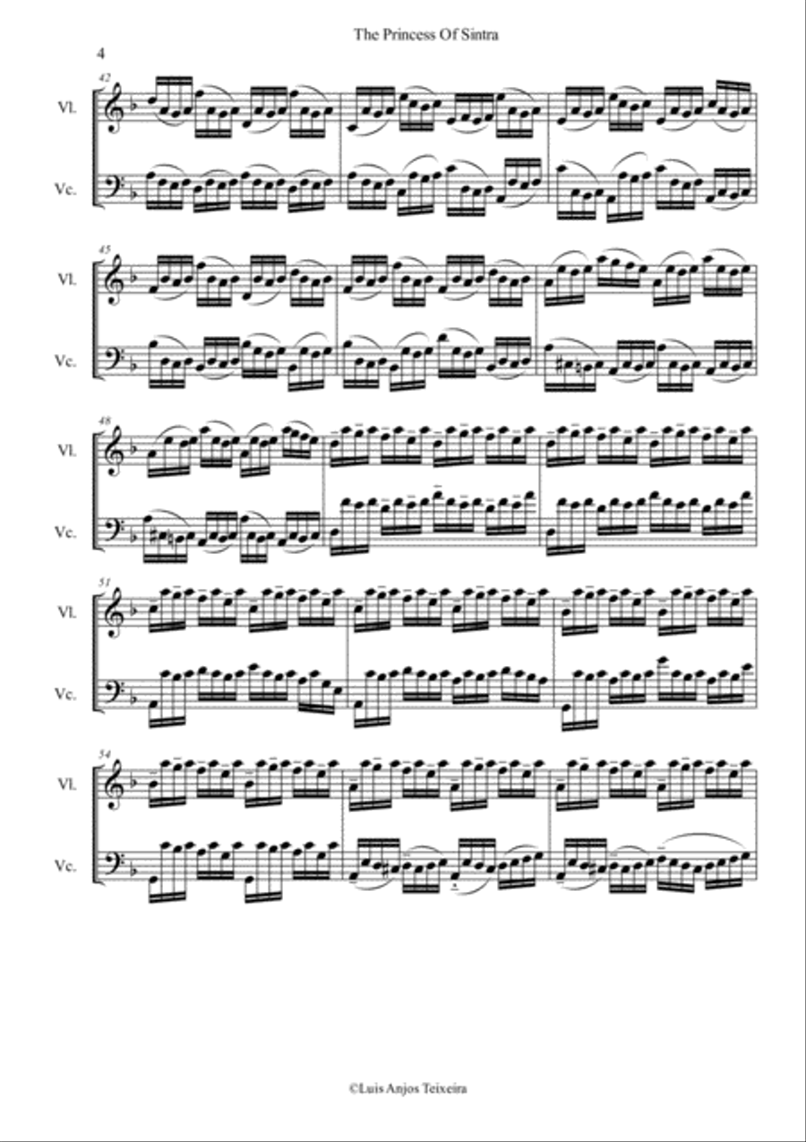 The Princess Of Sintra For Violin And Cello Cello scores gallery preview page 6