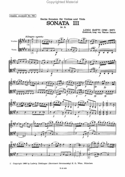 Sonata III A-Dur