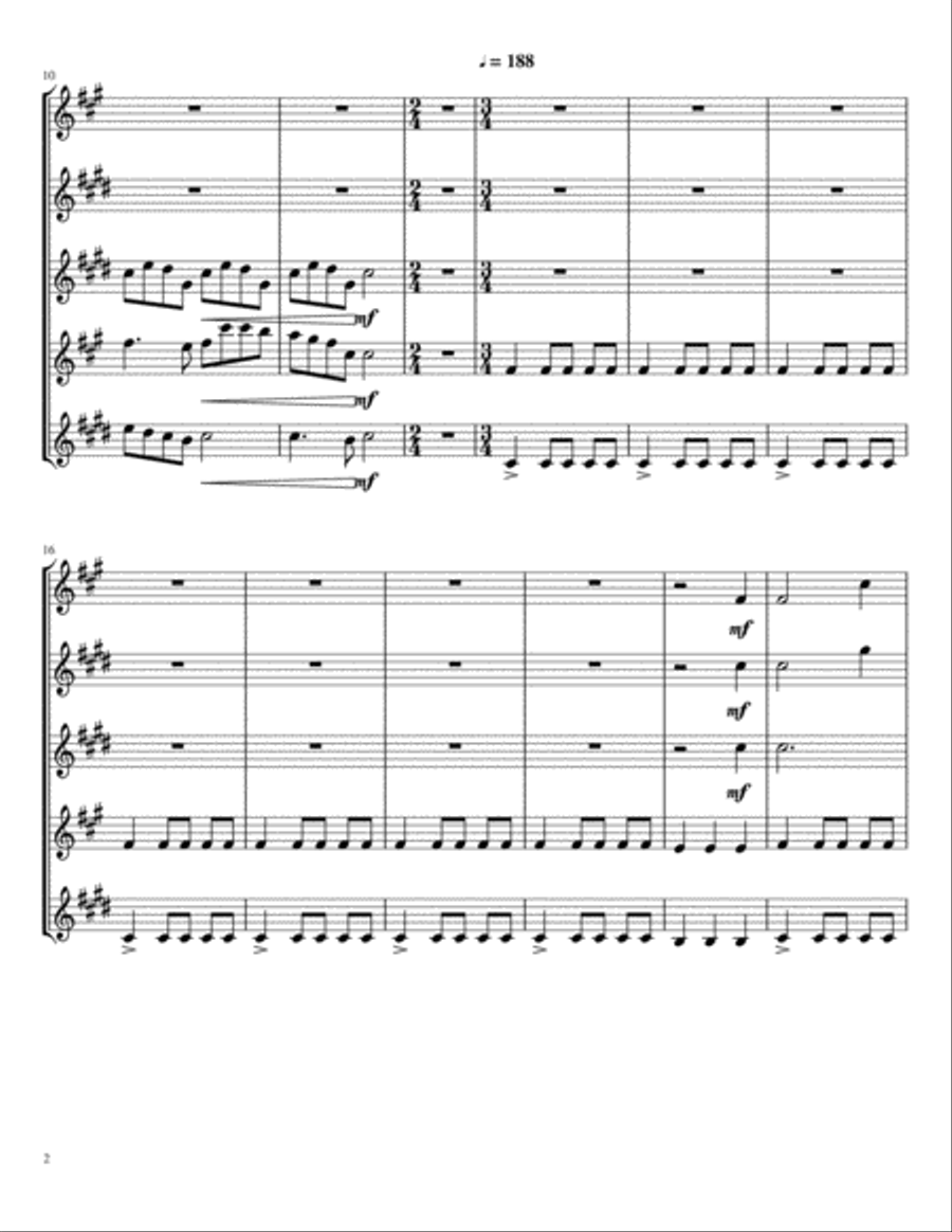 Carol Of The Bells (Trans Siberian Version) Woodwind Quartet scores gallery preview page 2