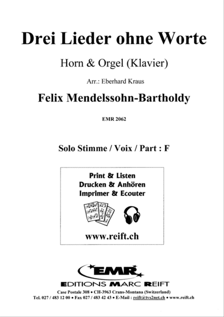 Drei Lieder ohne Worte Horn scores gallery preview page 10