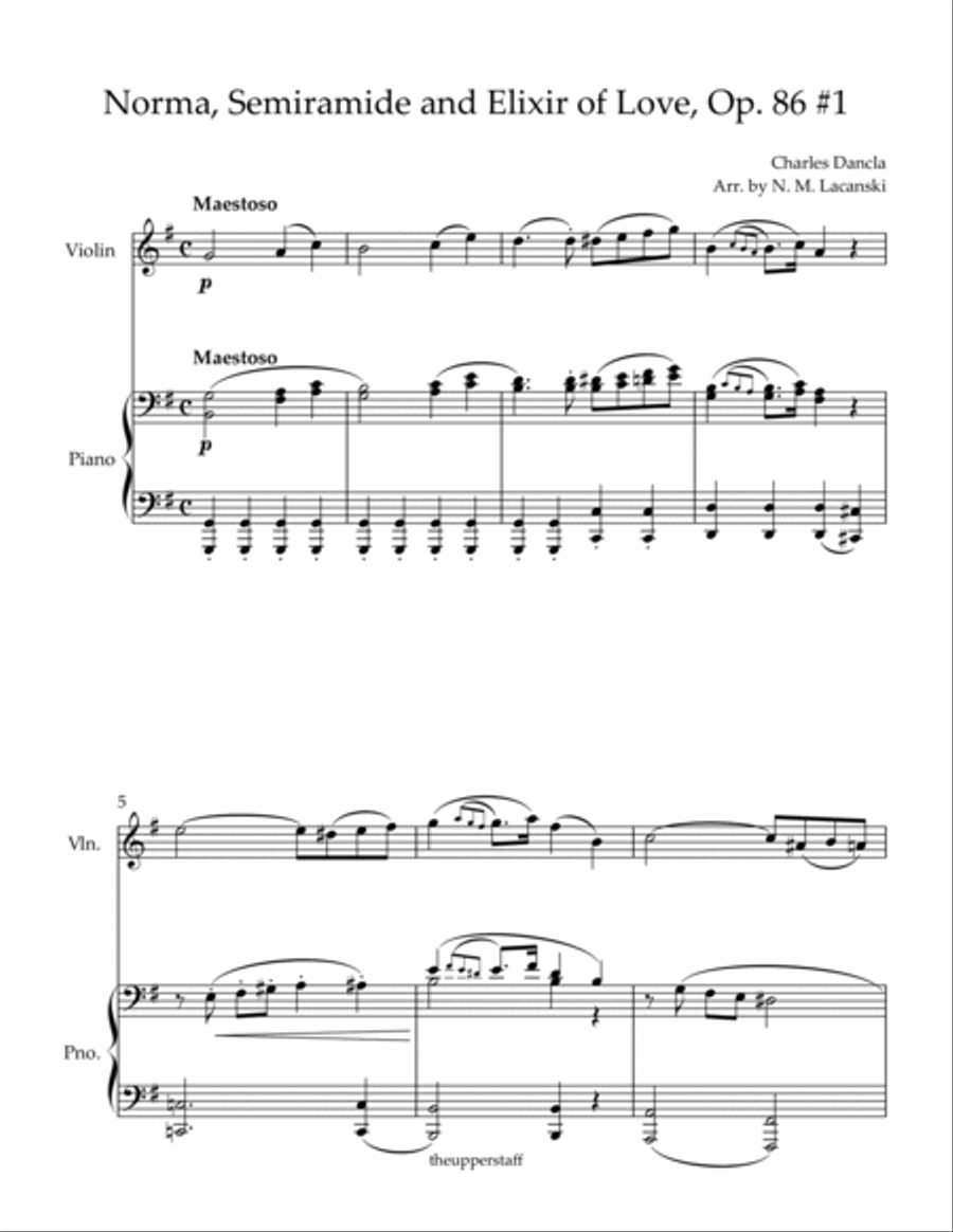 Norma, Semiramide and Elixir of Love, Op. 86 #1 Violin Solo scores gallery preview page 2