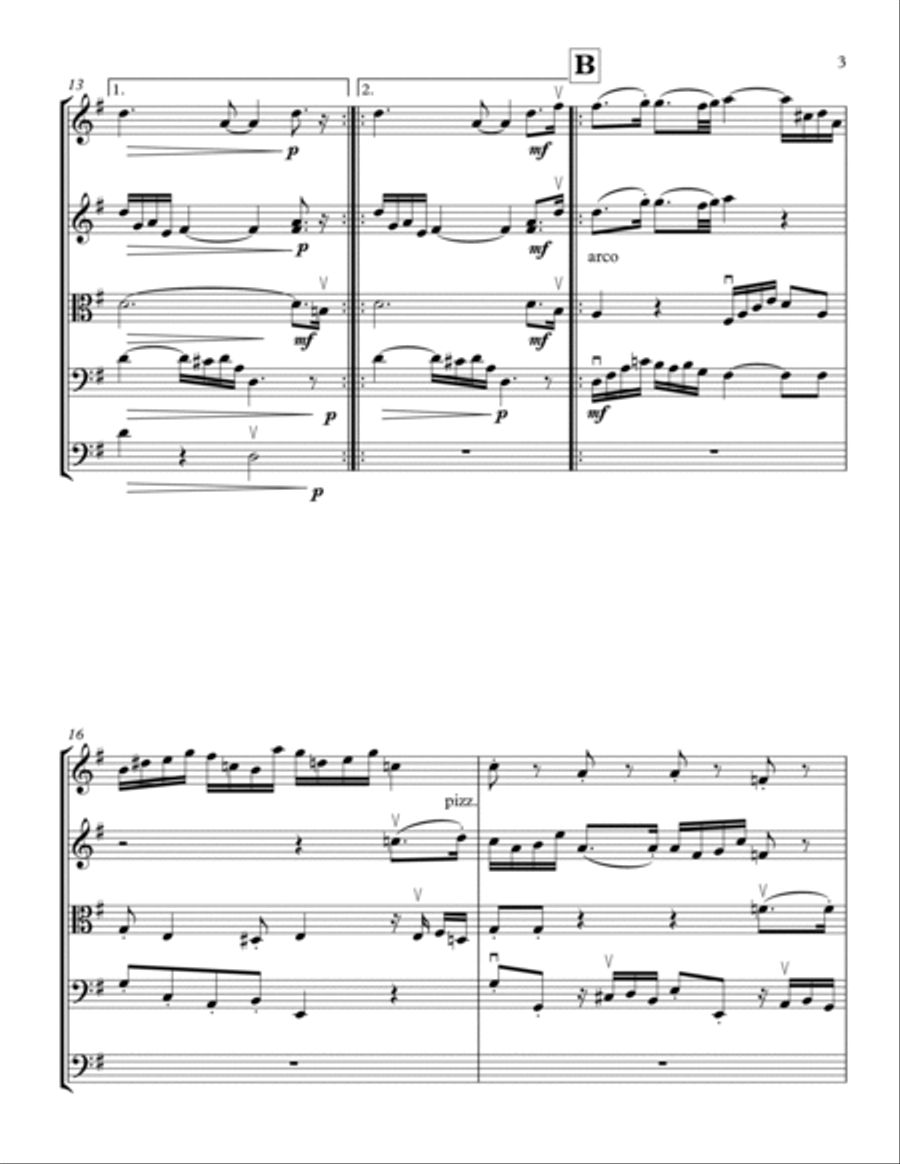 SUITE NO. 5 BY BACH ARRANGED FOR STRING ORCHESTRA Chamber Music scores gallery preview page 3