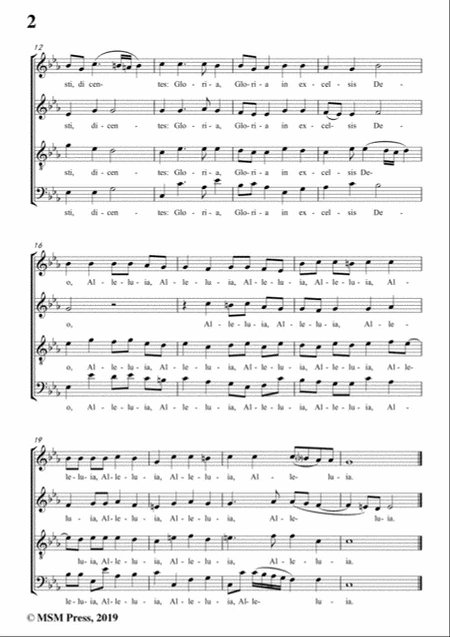Turini-Hodie Christus natus est,in E flat Major,for A cappella 4-Part scores gallery preview page 4