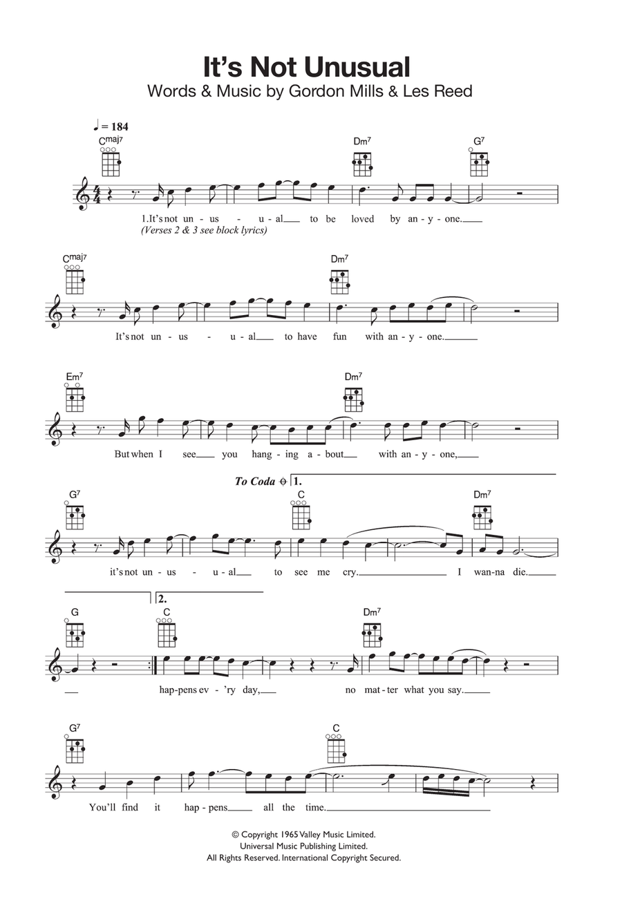 It's Not Unusual Ukulele scores gallery preview page 1