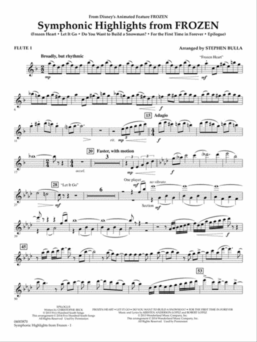 Symphonic Highlights from “Frozen” Concert Band scores gallery preview page 5