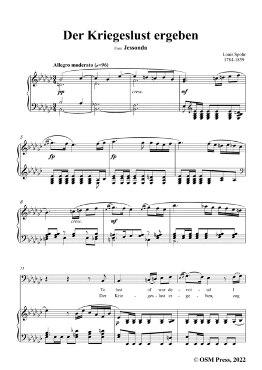 Spohr-Der Kriegeslust ergeben,in e flat minor Voice scores gallery preview page 3