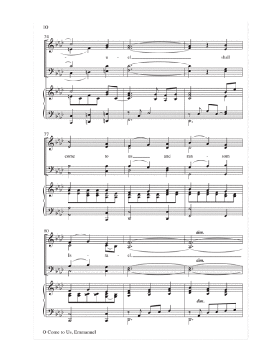 O Come to Us, Emmanuel 4-Part scores gallery preview page 11