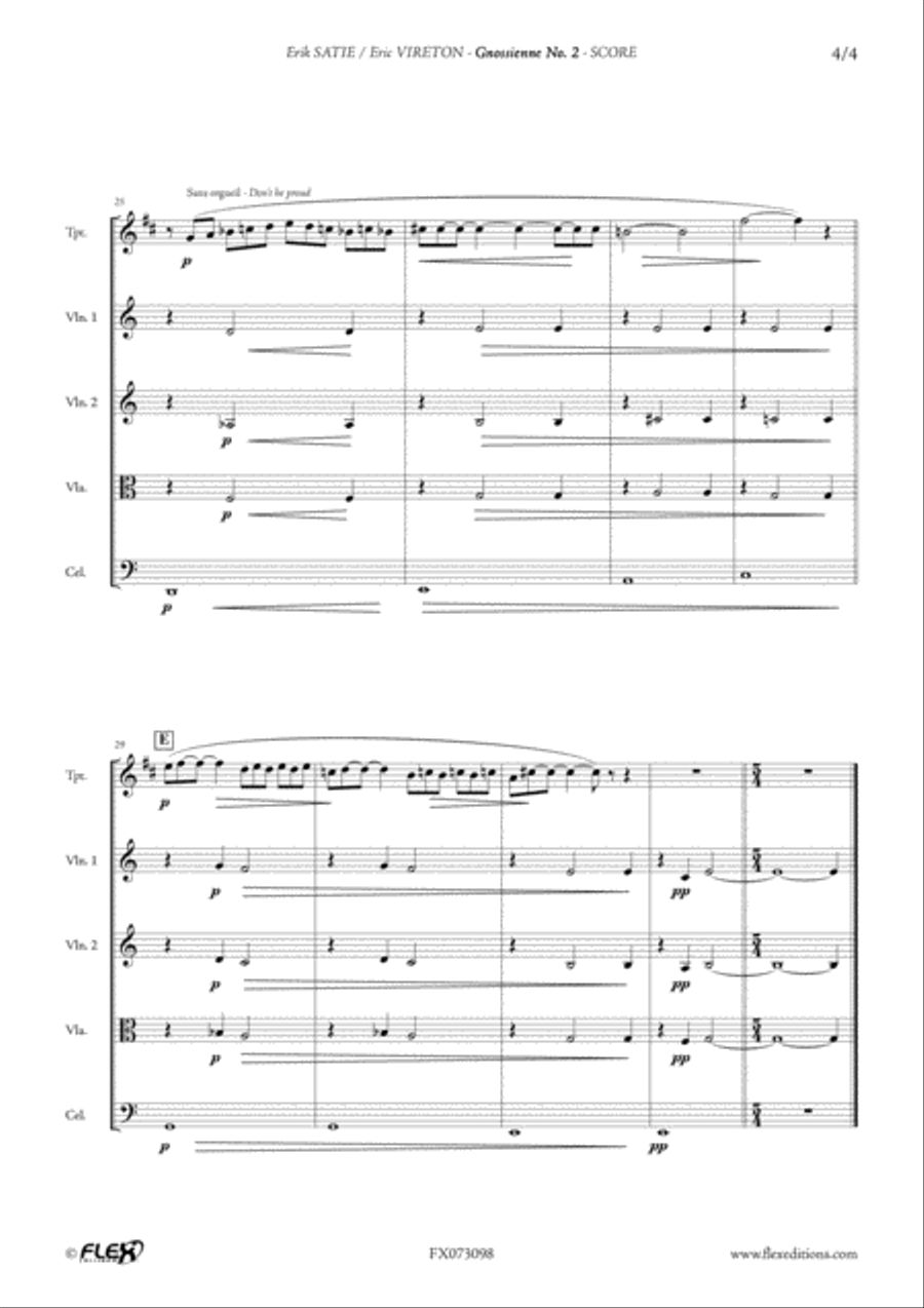 Gnossienne No. 2 Trumpet scores gallery preview page 5