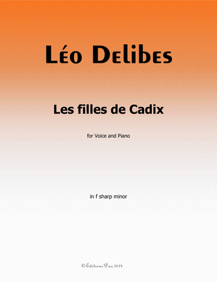 Book cover for Les filles de Cadix, by Delibes, in f sharp minor