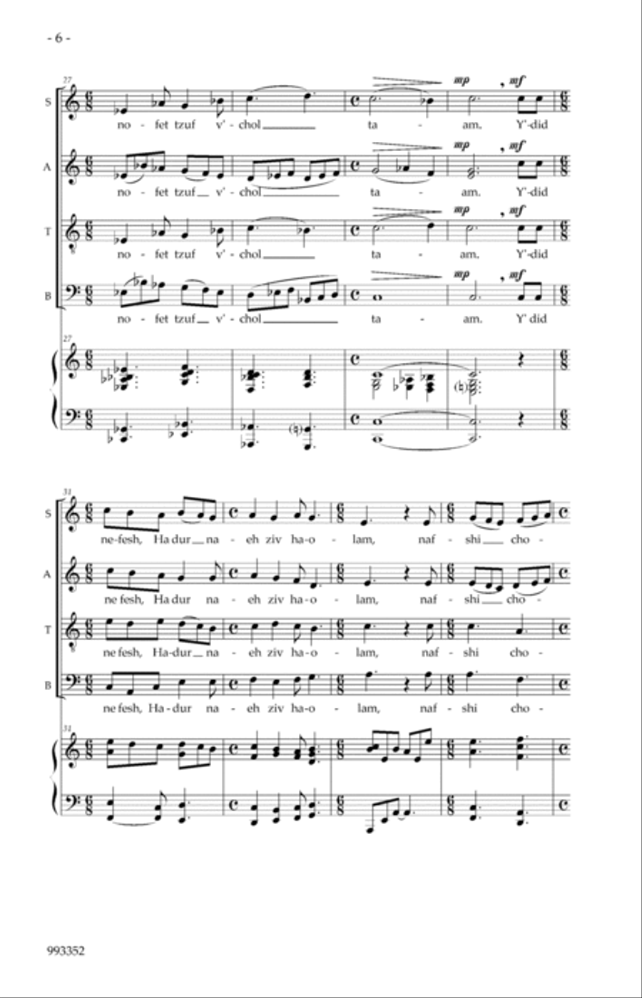 Y'did Nefesh Y'did Nefesh 4-Part scores gallery preview page 4