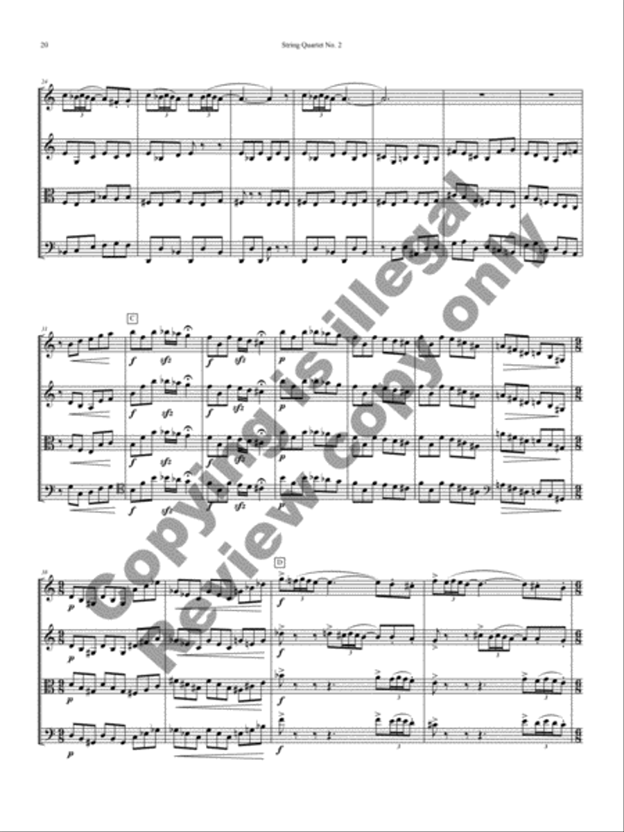 String Quartet No. 2 String Quartet No. 2 String Quartet scores gallery preview page 30