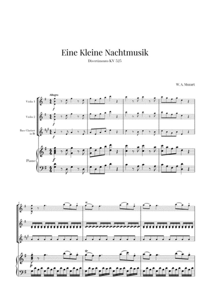 Eine Kleine Nachtmusik for 2 Violins, Bass Clarinet and Piano image number null
