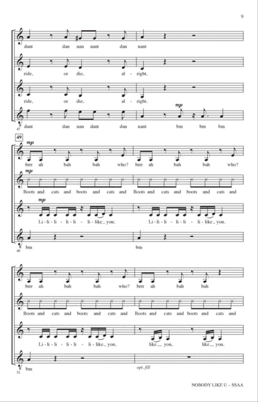 Nobody Like U (from Turning Red) (arr. Deke Sharon) SSAA scores gallery preview page 8