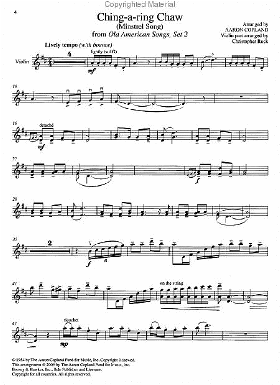The Copland Violin Collection Violin Solo scores gallery preview page 5