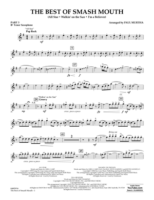 Book cover for The Best of Smash Mouth (arr. Paul Murtha) - Pt.3 - Bb Tenor Saxophone