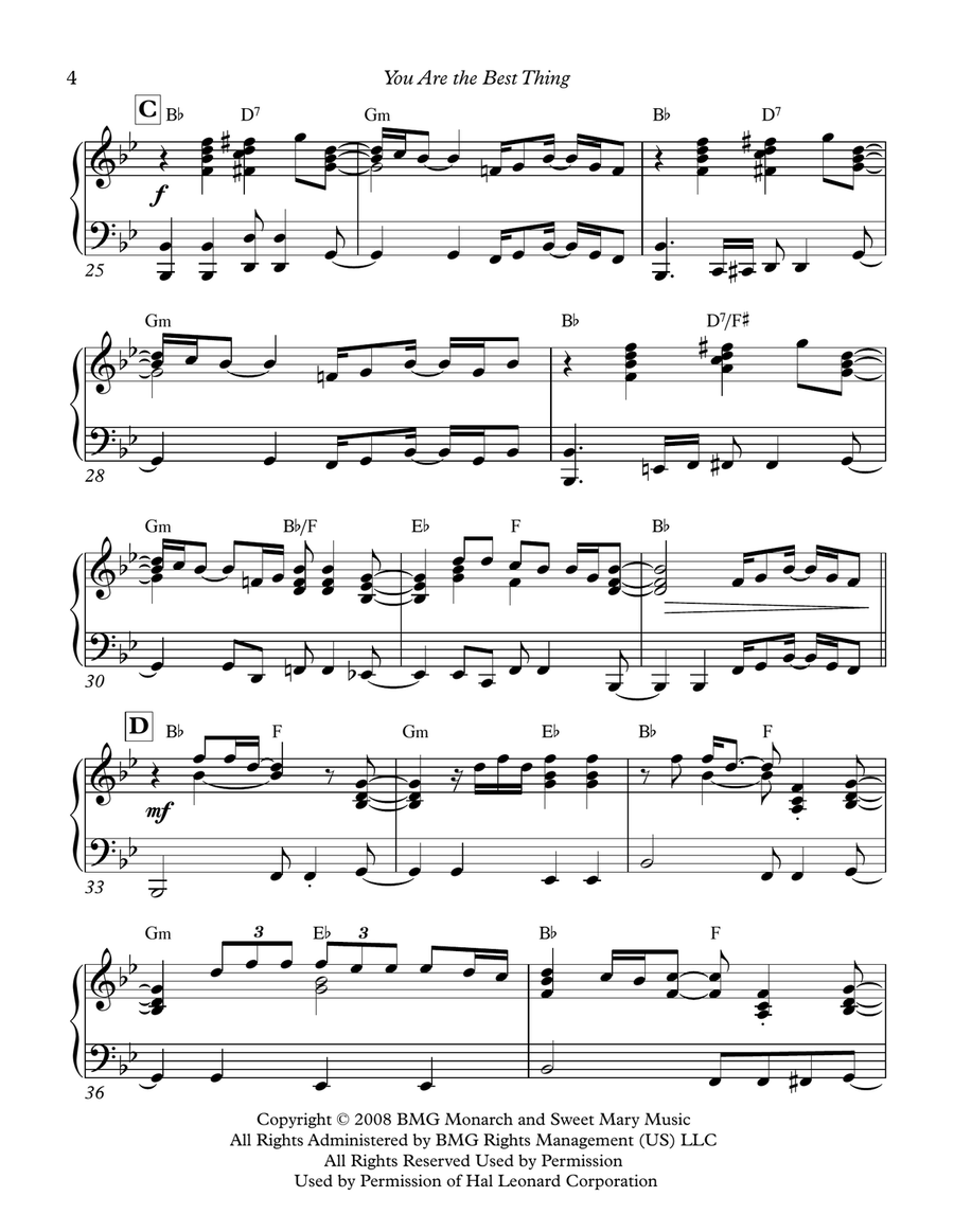 You Are The Best Thing Piano Solo scores gallery preview page 3