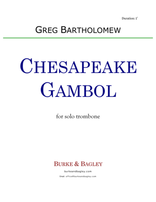 Book cover for Chesapeake Gambol for solo trombone