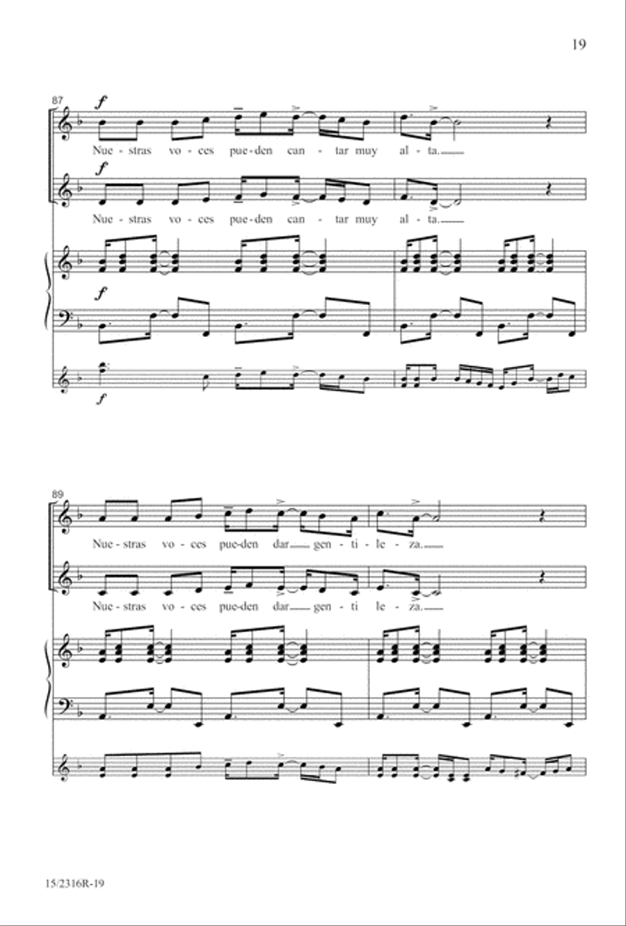 Nuestras Voces SSA scores gallery preview page 19