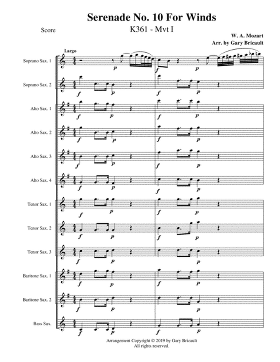 Serenade No. 10 for Winds - Mvt I (Largo) image number null