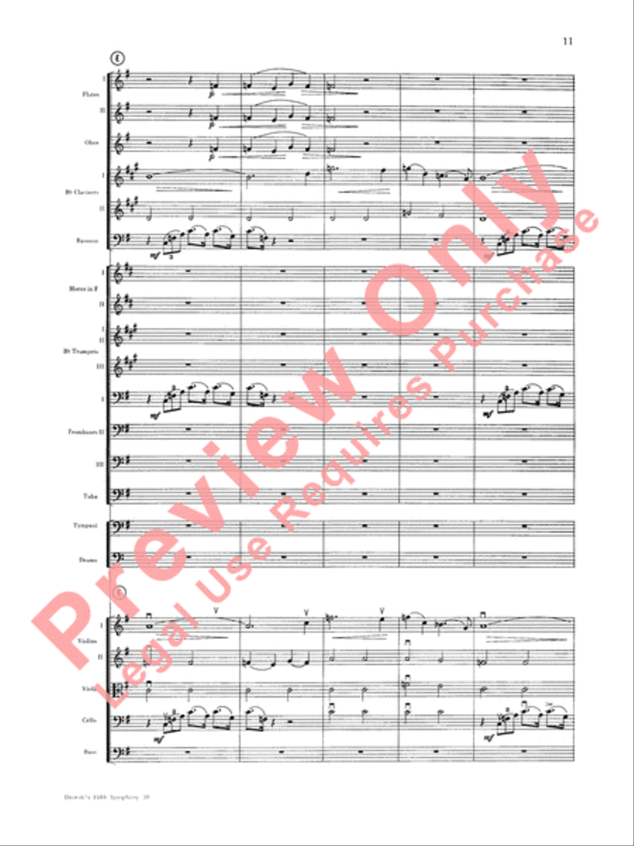 Dvorák's Fifth Symphony (New World, Fourth Movement) Full Orchestra scores gallery preview page 12