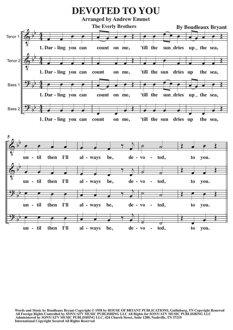 Devoted To You TTBB scores gallery preview page 1
