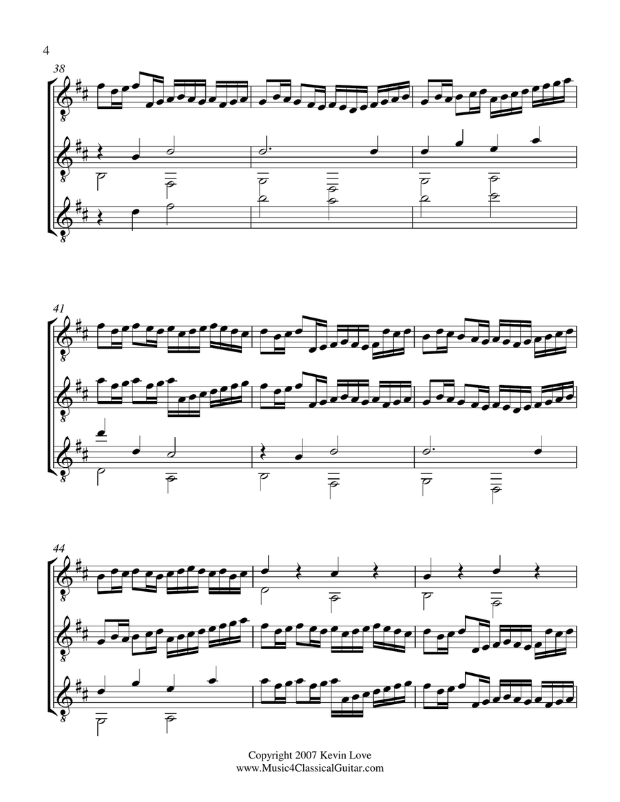 Canon in D (Guitar Trio) - Score and Parts Guitar Ensemble scores gallery preview page 4