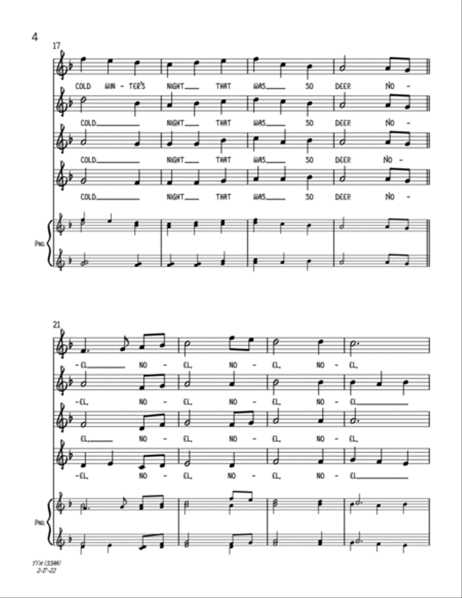 The First Noel (SSAA A Cappella) SSAA scores gallery preview page 4