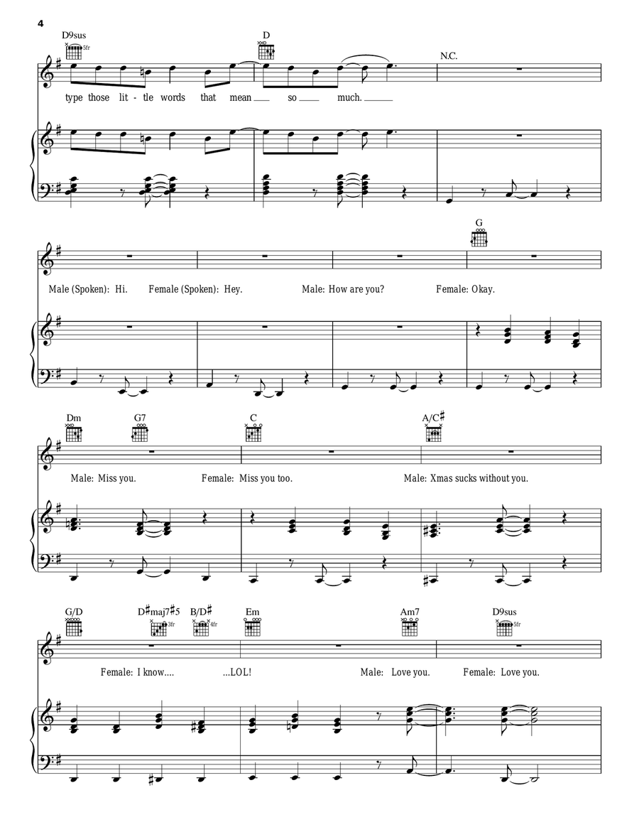 Text Me Merry Christmas Text Me Merry Christmas Piano, Vocal, Guitar scores gallery preview page 4
