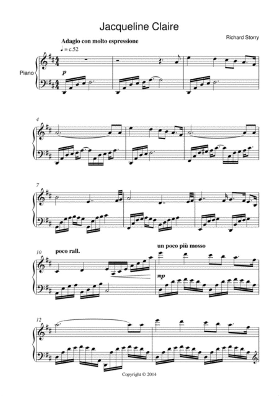 Jacqueline Claire Piano Solo scores gallery preview page 1