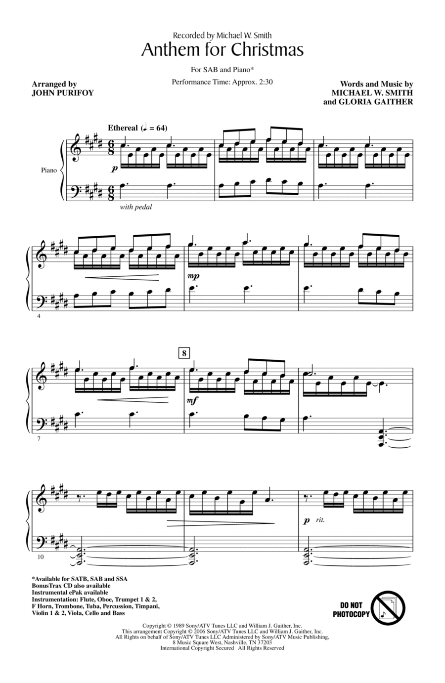 Anthem For Christmas 3-Part scores gallery preview page 1