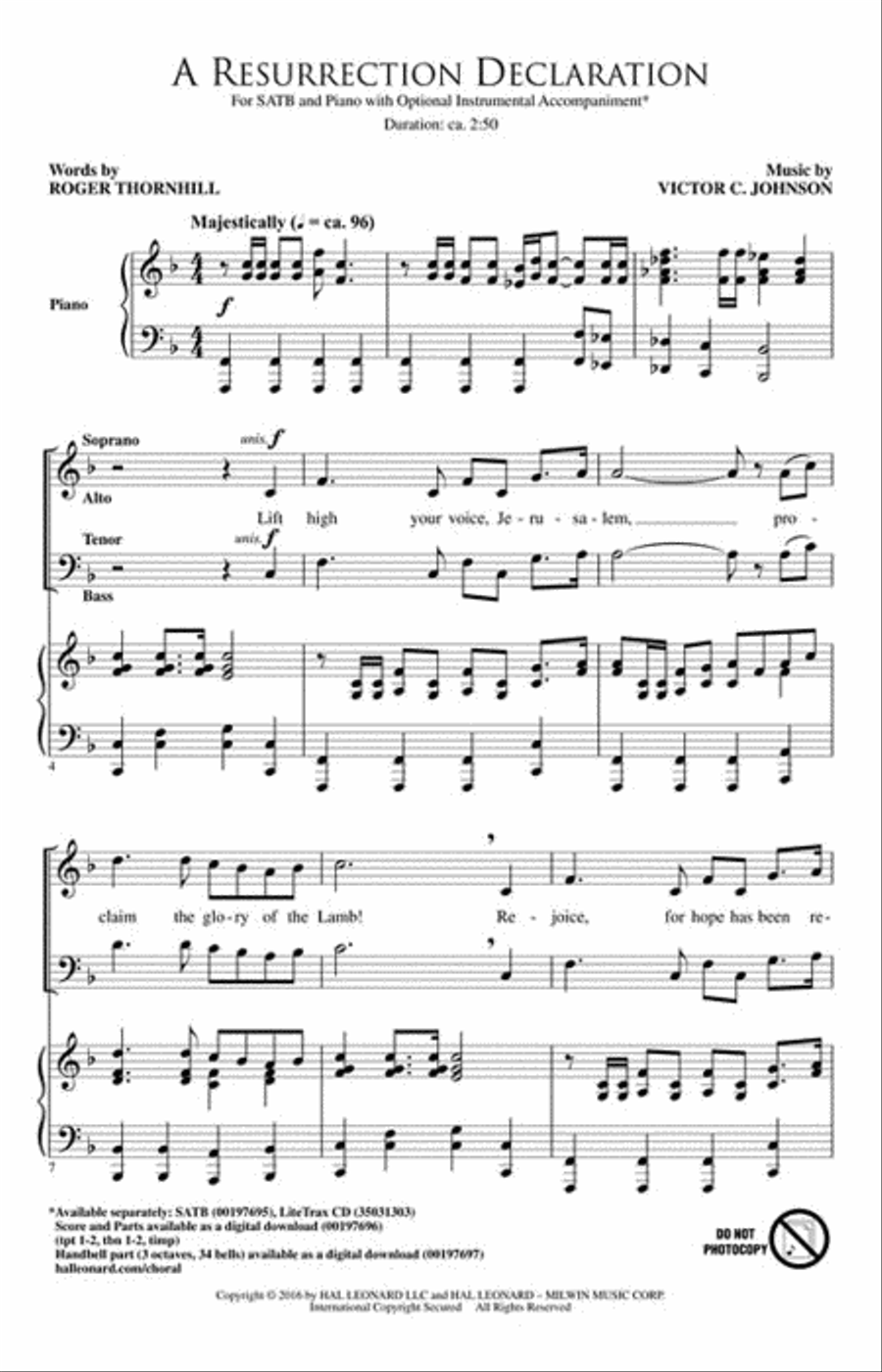 A Resurrection Declaration 4-Part scores gallery preview page 2