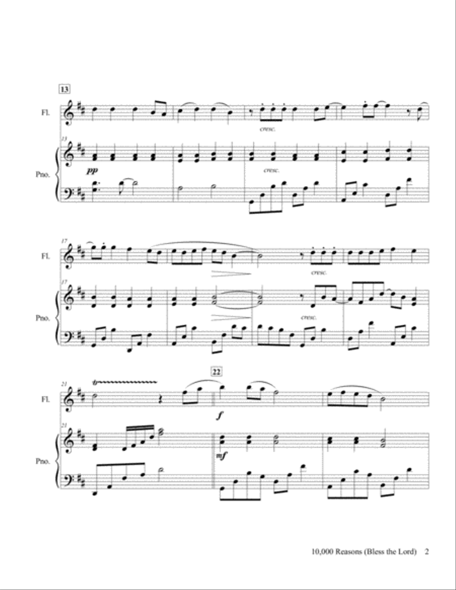 10,000 Reasons (Bless The Lord) Flute Solo scores gallery preview page 3