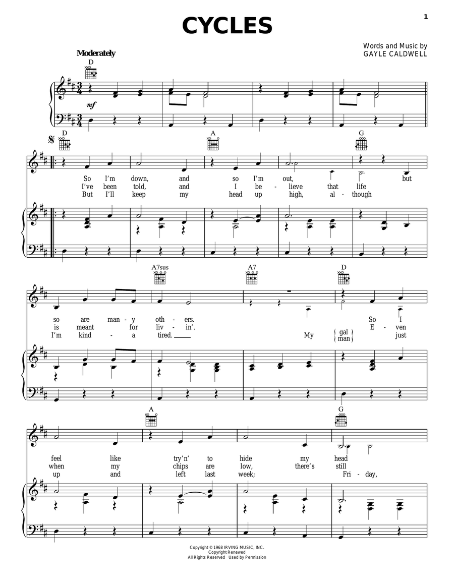 Cycles Acoustic Guitar scores gallery preview page 1