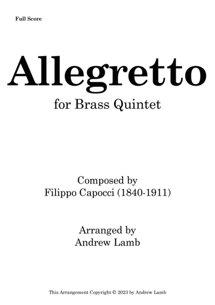 Allegretto (for Brass Quintet) by Filippo Capocci image number null
